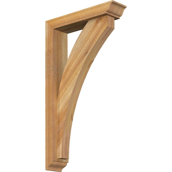 Ekena Millwork Thorton Traditional Rough Sawn Bracket w/ Offset Brace, Western Red Cedar, 4"W x 16"D x 28"H BKT0402X16X28THR01RWR - main